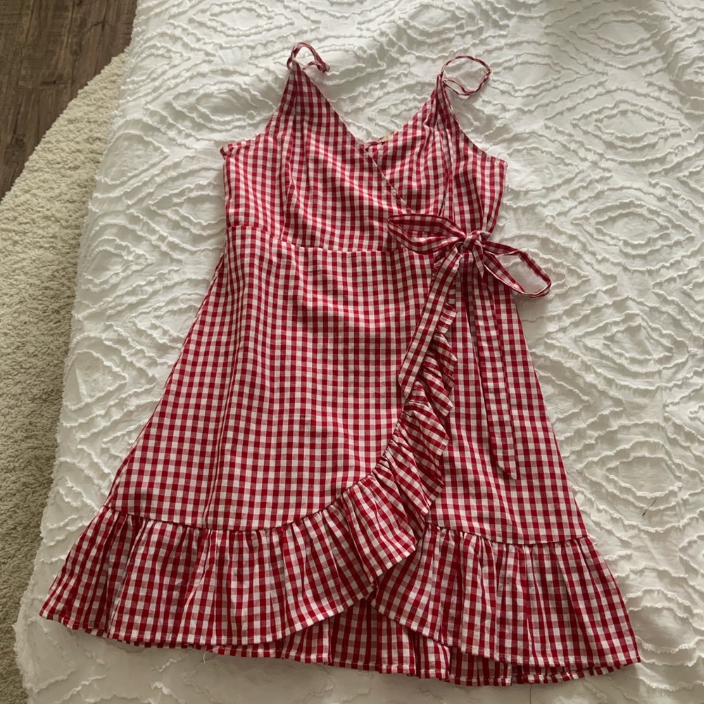 Gingham Wrap Dress